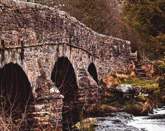 Dartmoor Stone Bridge Photo: Ancient National Park Wall Art (Digital Download)