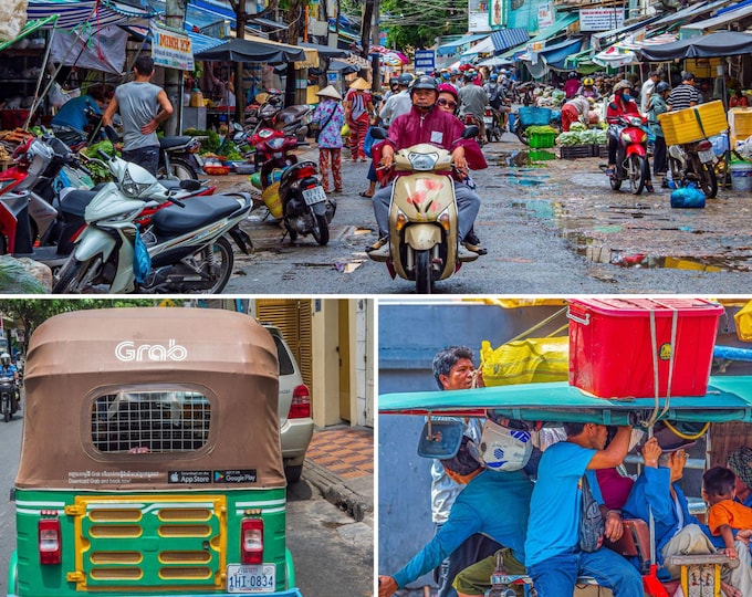 Cambodia Collage | 3 Photo Download | Southeast Asia Travel Wall Art
