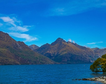 New Zealand South Island Print: Lake & Mountain Landscape (Digital Download)