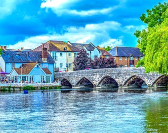 New Forest River Avon Bridge Photo: England Landscape Art (Digital Download