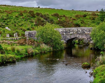 Dartmoor Stone Bridge Photo: Summer Landscape Art (Digital Download)