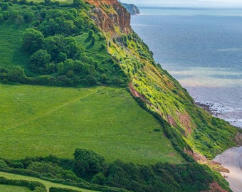 Red Cliffs Atlantic Ocean Photo: Sidmouth, East Devon Coast (Digital Download)