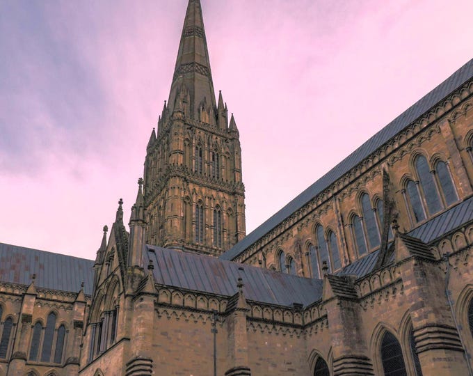 Salisbury Cathedral Photo – Ancient Medieval Architecture Art | High-Res Instant Download, Gothic Wall Decor, Historic Print