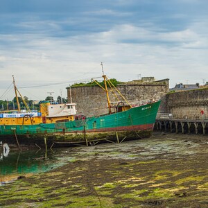 French Fishing Boat Image, Digital Download, Sea Lover Gift, Ancient medieval Port, Nautical Decor Fine Art, High Res image for print