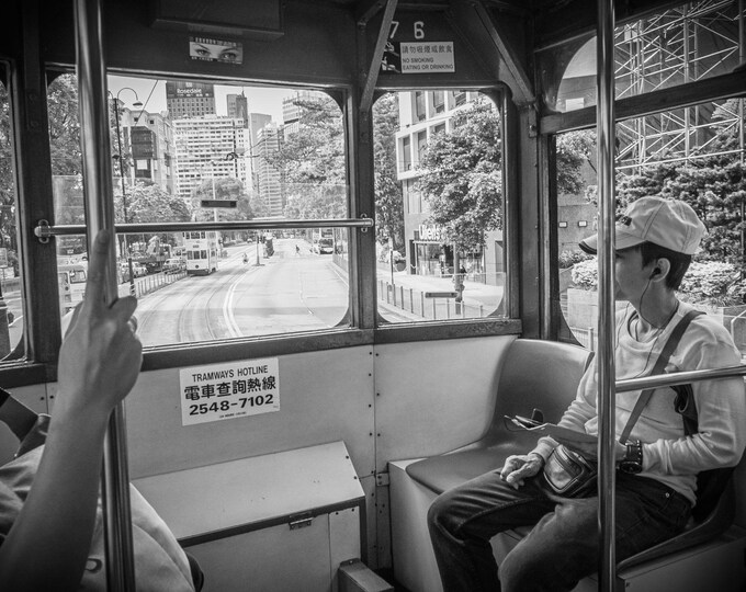 Black and White photo Digital Download,Hong Kong View - City Street Photography, Asian City Art Travel Lovers Fine Art Gift High Res Print