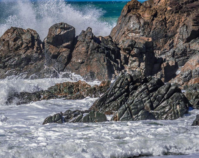 Waves Crashing Rocks Photo instant Download, Australia Sea Lover Wall Art, Gift Decor ArtFine art Nautical Decor wall art Print Marine Image