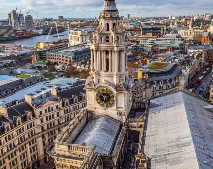 Photo instant Download London Skyline from St. Paul’s Cathedral, City View Iconic London Landmark Wall Art Decor London Architecture Lover