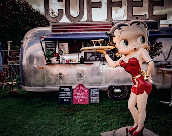 Betty Boop Coffee Airstream Photo: Retro Sidmouth Caravan (Digital Download)