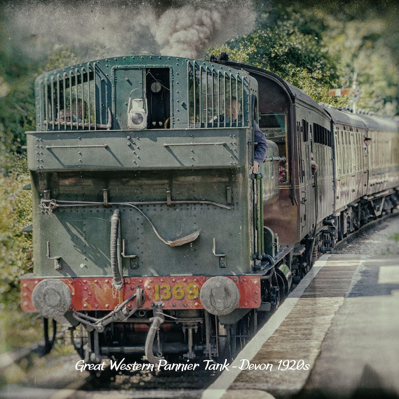 Vintage GWR Steam Engine Photo: Devon Railway Art Print (digital ...