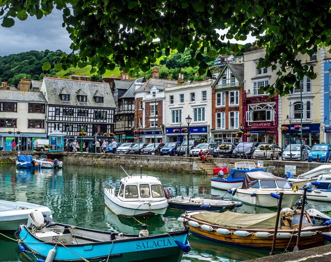 Boats in Dartmouth Harbour - Summer Scene Devon Photo | Instant Digital Download, Water Nautical Scene, Boat lover Decor, High res art