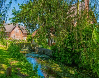 English Countryside Print: Idyllic Hampshire Stream (Instant Download)