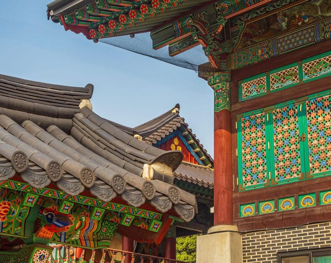 Colourful Buddhist Temple Seoul Photo Download – High Res Asian Religious Wall Art, Gift for Asia Lovers Decor Gift South Korea