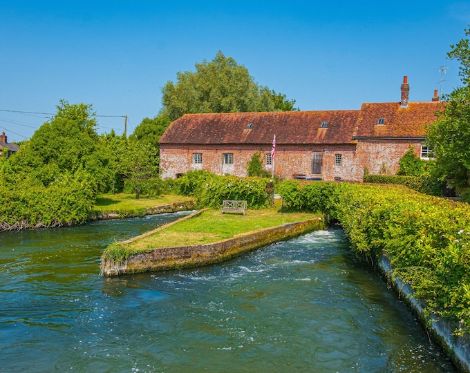 Ancient Breamore Mill Photo, Stone Bridge & Mill Leet in New Forest, Digital Download"
