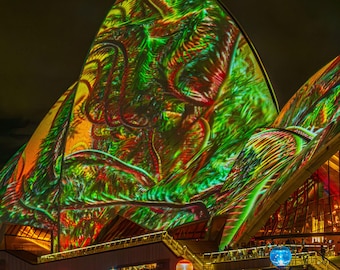 Sydney Opera House Light Show Photo: Vivid Urban Art Print (Digital Download)