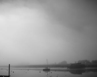 Atmospheric Misty Morning BW Photo River Exe Download,