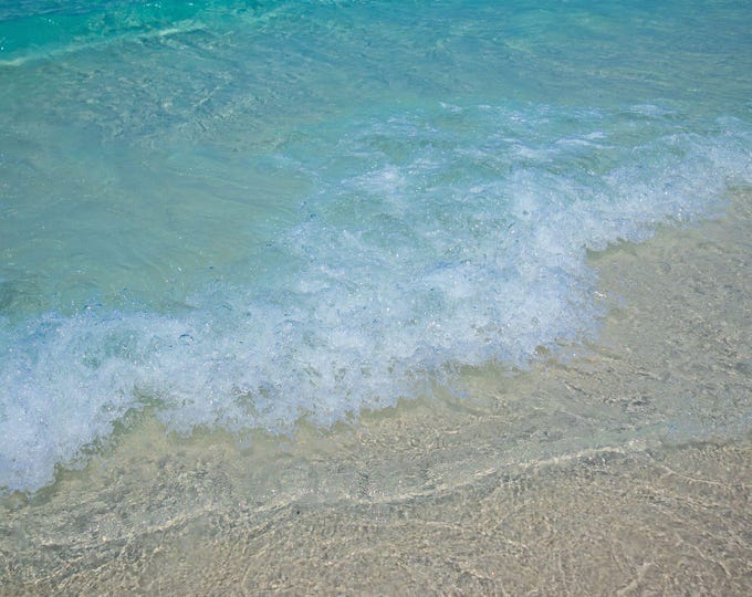 Crystal Clear Coral Sea on White Beach Photo - Australia Digital Download