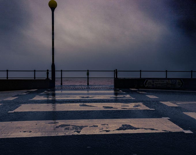 Zebra Crossing on Stormy Day - Sidmouth Seafront Photo | Digital Download