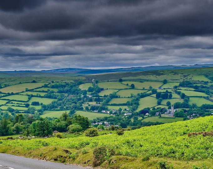 Dark Clouds Dartmoor Photo Download – High Res Fine Art Landscape, Country Lover Gift, Summer Scene Wall Decor