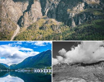 Scandinavian Mountain Collage: Nordic Landscape Photography (Digital Download)