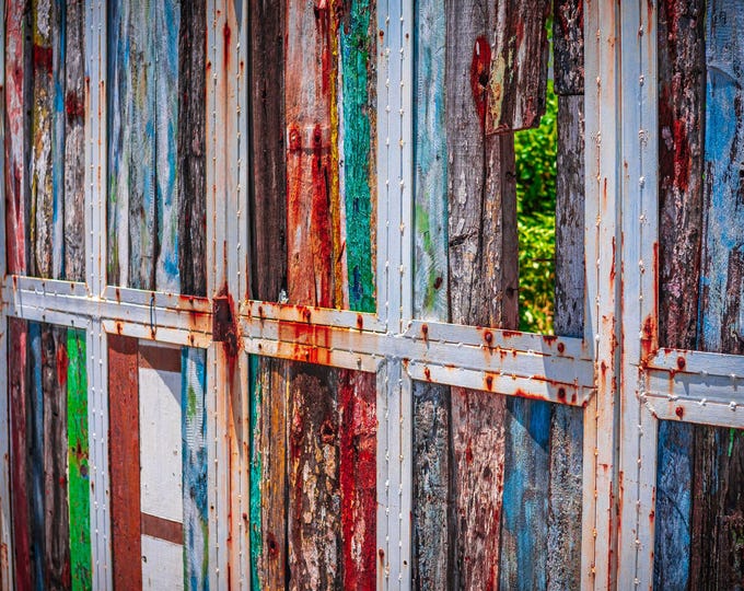 Vintage Wooden Fence Photo, Faded Colour Texture, Bali Digital Download