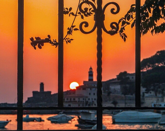 Stunning Orange Sunset Soller Photo Download, Majorca Spain Travel Gift, Wall Art Decor