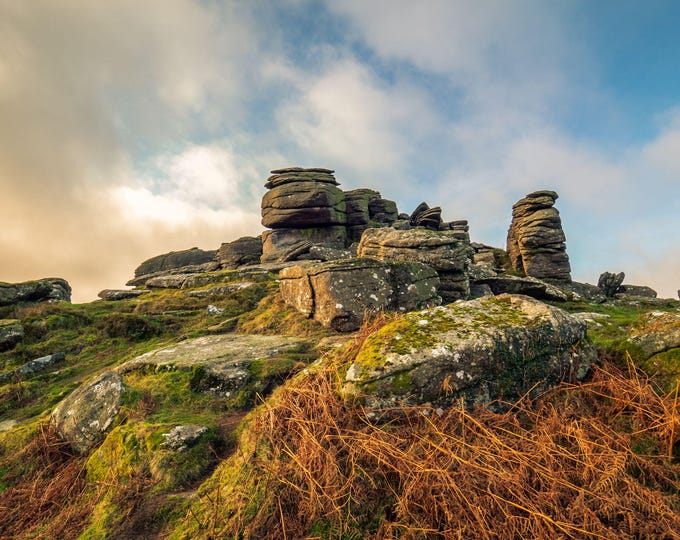 Photo Download  Dartmoor National Park Tor , Volcanic Rocks Landscape, Wild Nature Fine Art Gift & Wall Decor, Ancient Devon Landscape