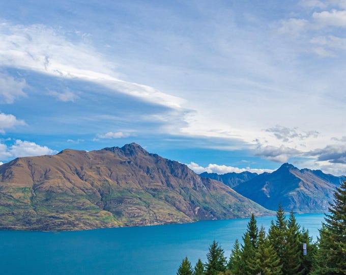 New Zealand Lake Wakatipu  Photo - Instant Download Travel Photography Gift - Queenstown, Otago, South Island - Nature Landscape Wall Art