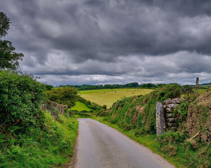 Dark Storm Clouds Dartmoor Photo Download – High Res Fine Art Landscape, Nature Lover Gift, Boho Cottage Wall Art, Devon England