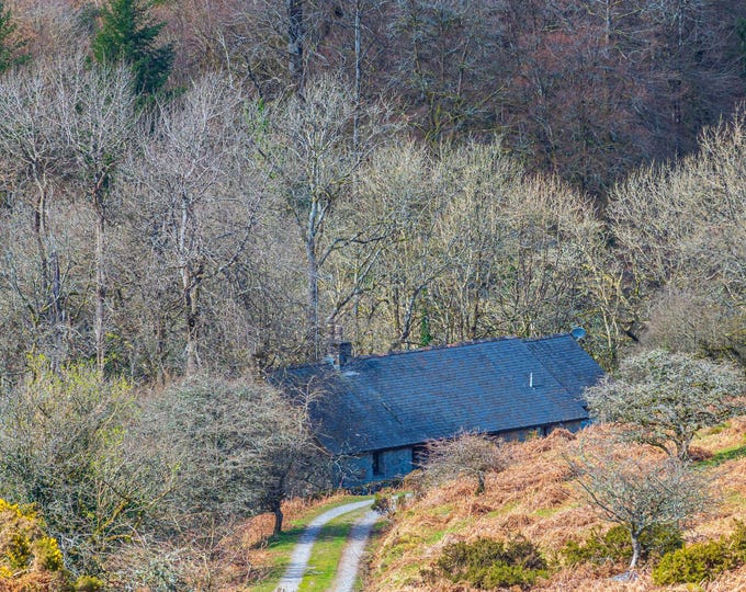 Photo Instant Download  Remote Cottage, Dartmoor National Park Devon, country Decor ancient landscape, High res fine art photo Print Gift