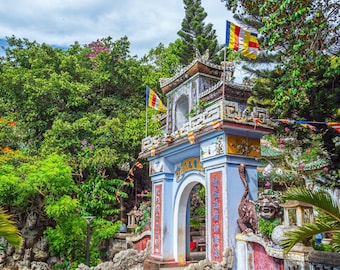 Hue Buddhist Temple Photo: Vietnam Travel Art Print (Digital Download)