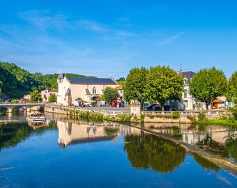 Brantome France Photo: River Dronne, Dordogne Summer Landscape (Digital Download)