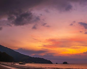 Stunning Sunset Bali Beach Photo Download, Tropical Ocean Wall Art, High-Res Digital Print, Travel Photography Gift, Beach Decor for Her