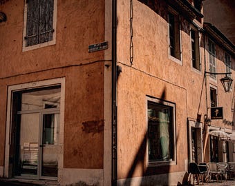 French Cafe Photo Print: Vintage Cahors Street Scene (Digital Download)