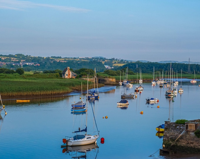Boats on Calm Estuary | Topsham, Devon Scenic Photo Download"
