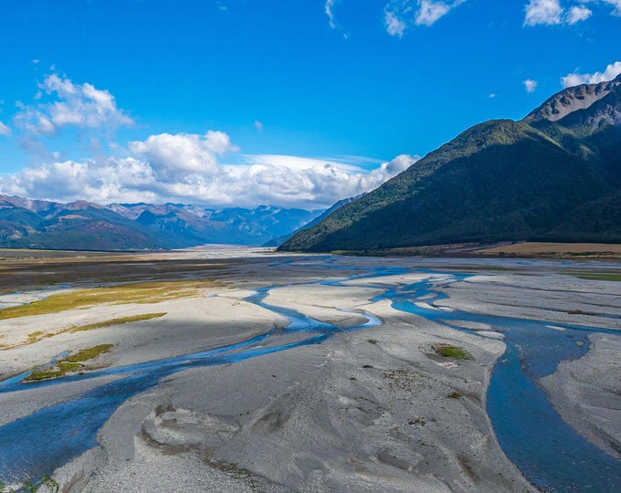 Instant photo Download Glacial River Photo - New Zealand South Island Landscape Print - Nature Wall Art Download, Travel Lovers Gift