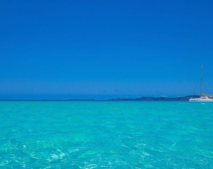 Tropical Beach Scene - Whitsunday Islands Azure Sea Print - White Sand Beach  Art  - Beach Travel Print -Aussie Coastal Ocean Lover Gift