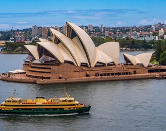 Sydney Opera House Print: Coastal Ferry Photography (Instant Download)