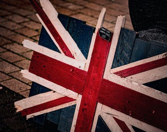 Colourful Timber Union Jack Print | Downloadable British Flag Art | Rustic Home Decor"