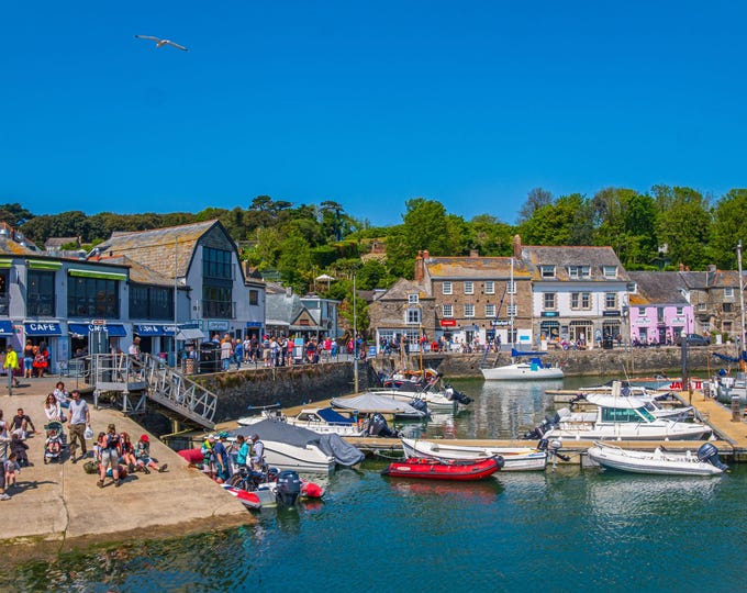 Padstow Harbour Photo Download | Colourful Boats & Harbourside | Cornwall Summer Scene, summer wall art, seaside travel lover gift