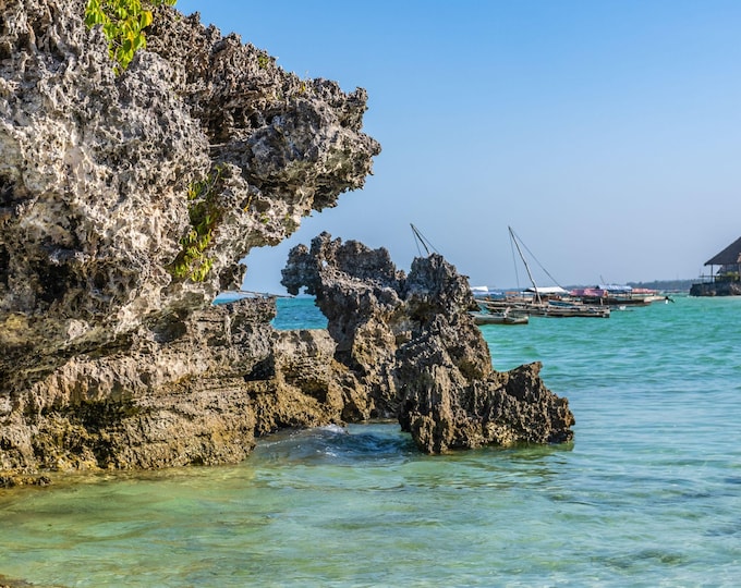 Photo Instant Download Azure Zanzibar beach, Tropical Beach scene Decor, Fine Art High Res Travel Gift Print Boho