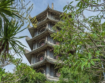 Ancient Temple Hue Vietnam Photo Download, Travel Gift, High Res Fine Art, Iconic Religious Landmark, Asia Wall Decor