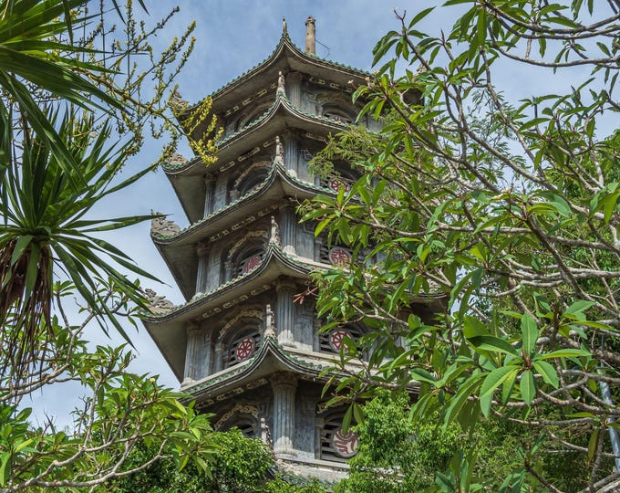 Ancient Temple Hue Vietnam Photo Download, Travel Gift, High Res Fine Art, Iconic Religious Landmark, Asia Wall Decor