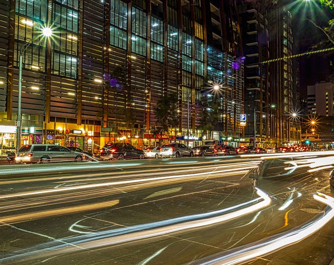 Melbourne Night Photo Instant Download  - Light Trails Cityscape Print - Australia Urban Decor Cityscape Decor Gift for Him
