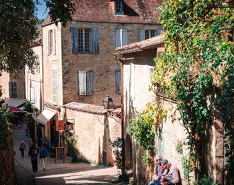 Old French Street Scene Photo Download, Rural Medieval Town, Travel Lover Gift and Boho Cottage Wall Art, French Art High Res Picture,