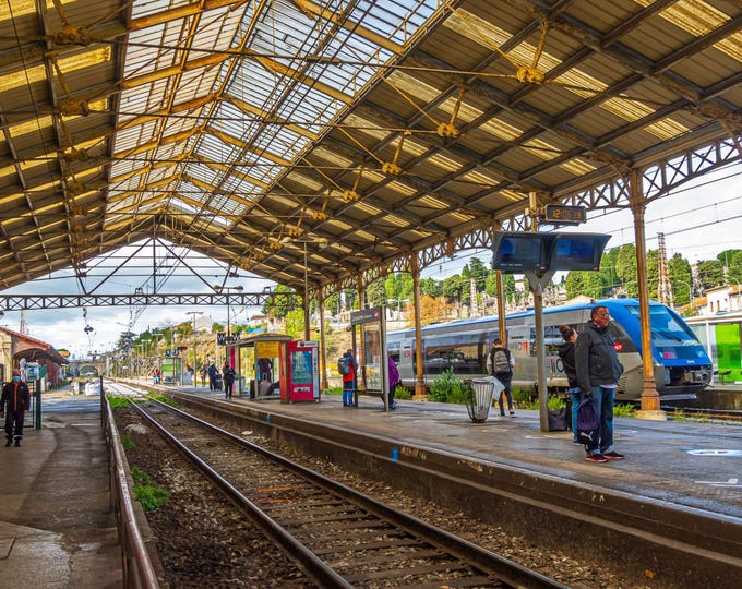 Carcassonne Railway Station Photo - Instant Download, Travel Photography, Scenic Train Station