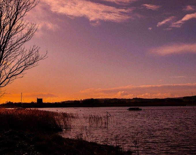 Stunning Estuary Sunset Photo Download, Devon Nature Art, Orange Purple Wall Decor, Sunset Lover Gift and Landscape Print