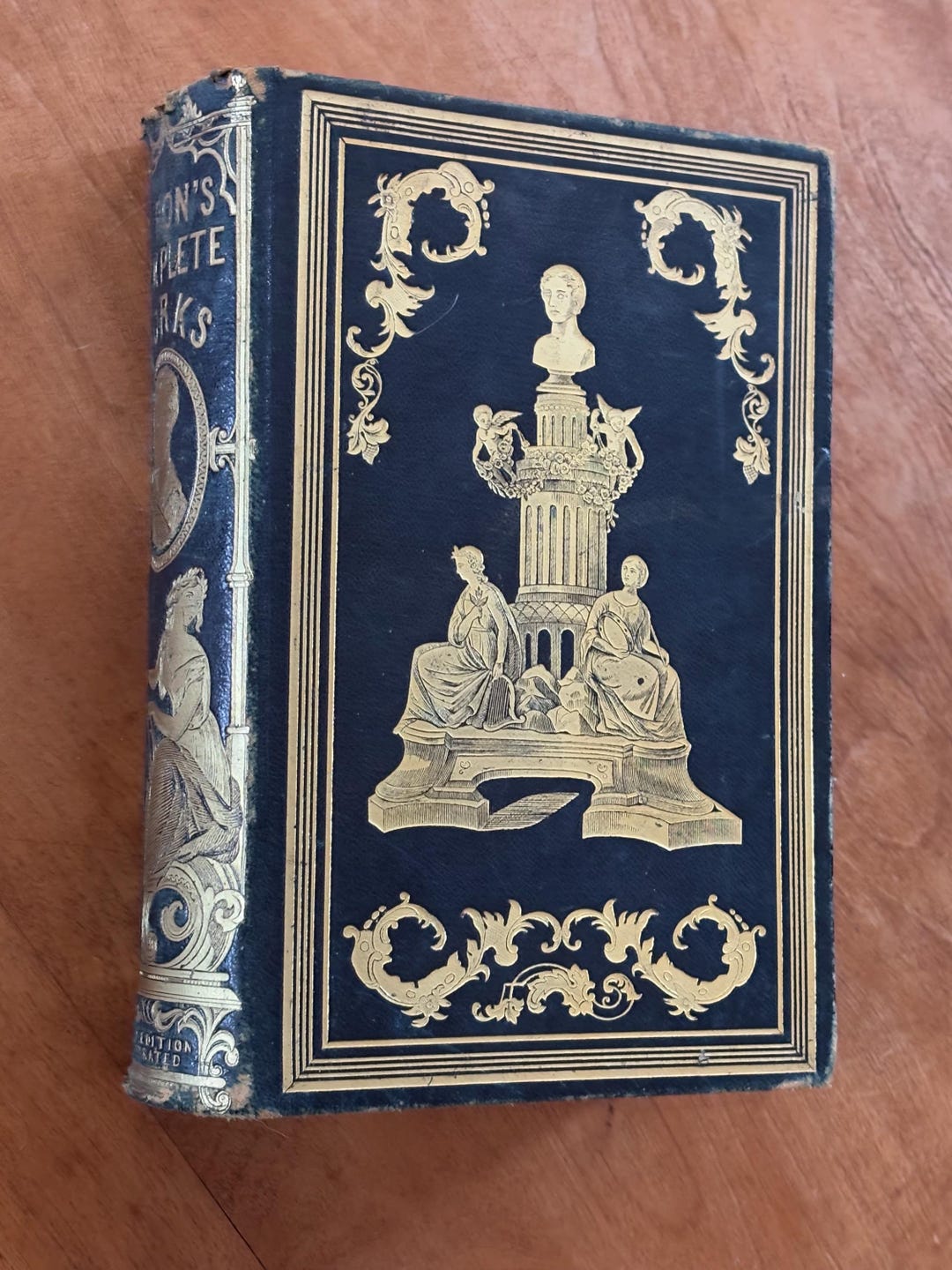 Byron Work Collection 1857 Byron's Complete Works Boston Edition in Gilded Leather Embossed ...