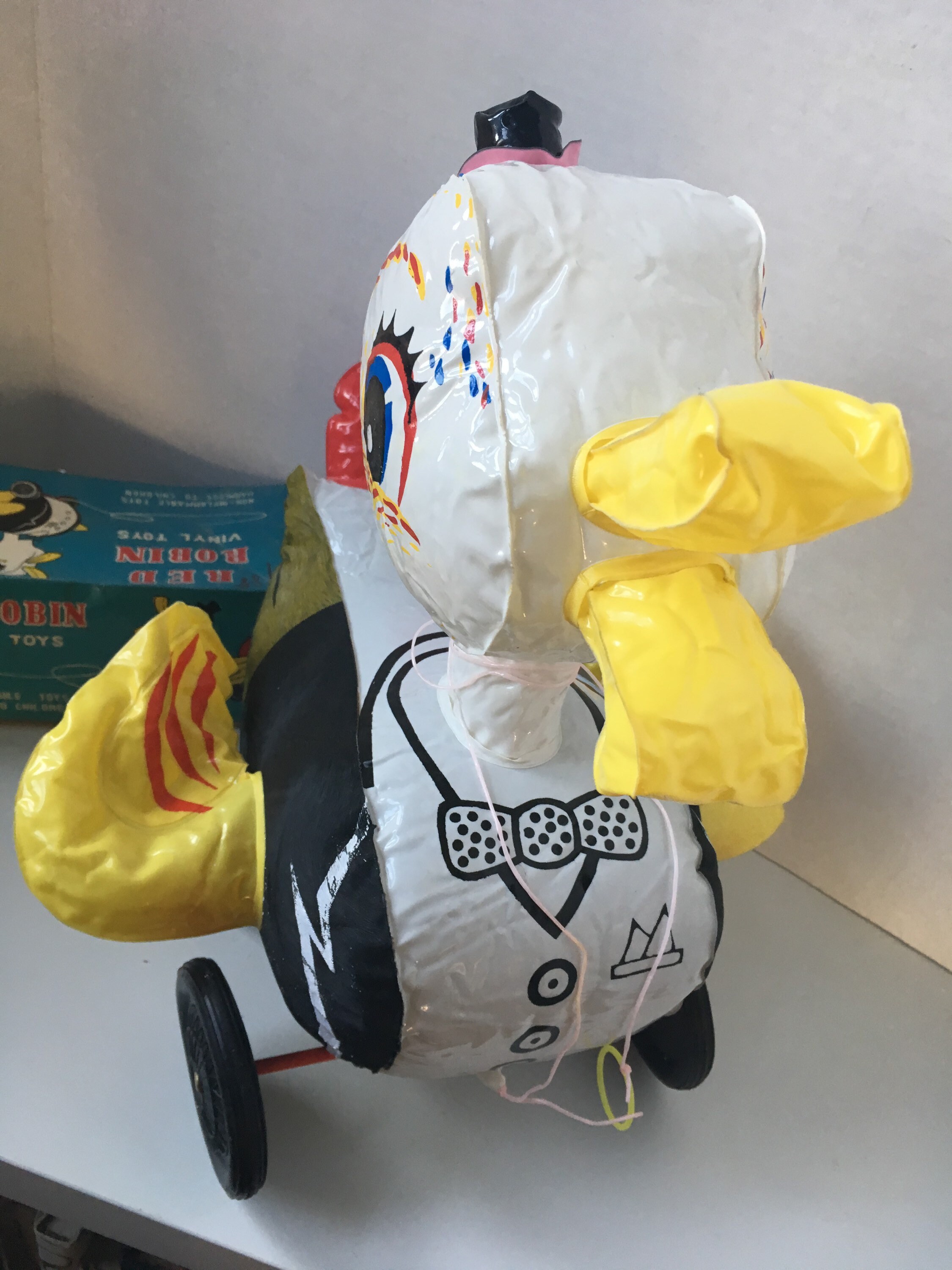 Adorable Top Hat Duck Red Robin Vinyl Inflatable Pull Toy - Etsy