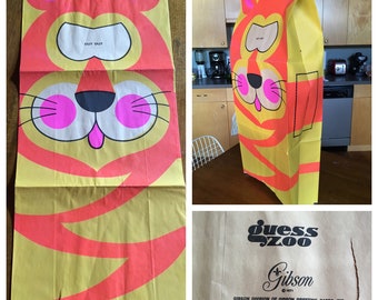 1971 Gibson Guess Zoo Paper Party Costume for Child - Tough Tiger Design!