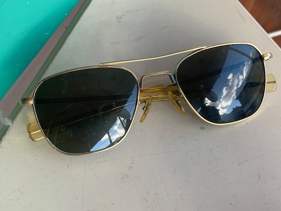 American Optical Vietnam Era 1970s Aviator Sunglasses